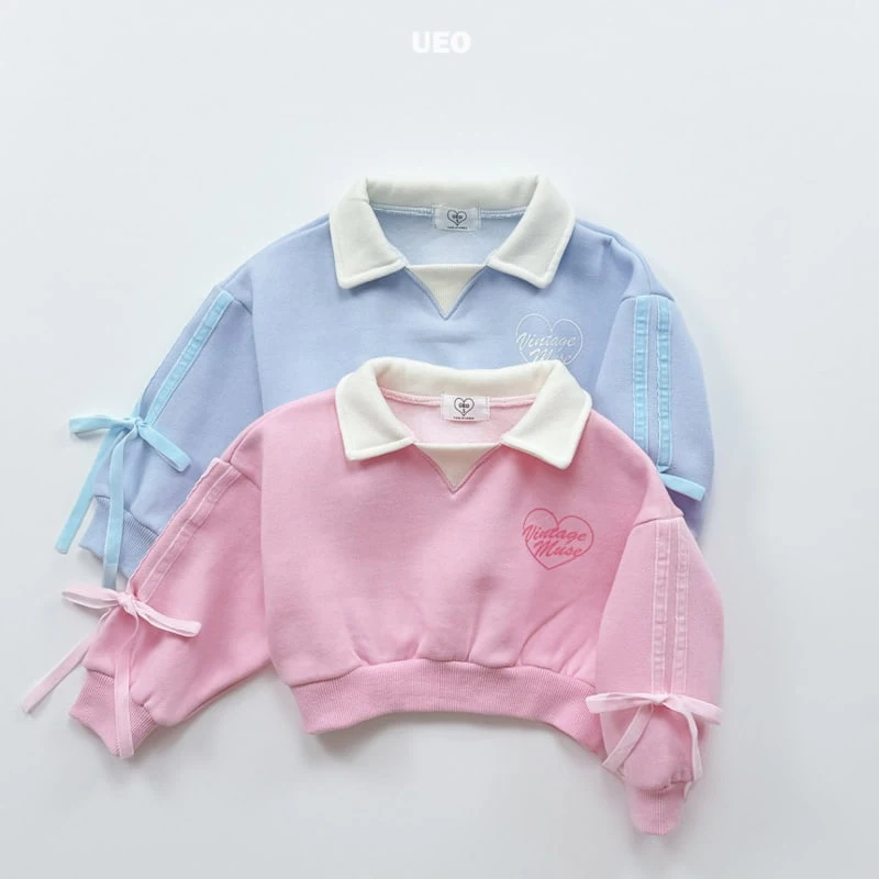 U Eo - Korean Children Fashion - #minifashionista - Muse Ribbon Collar Sweatshirt