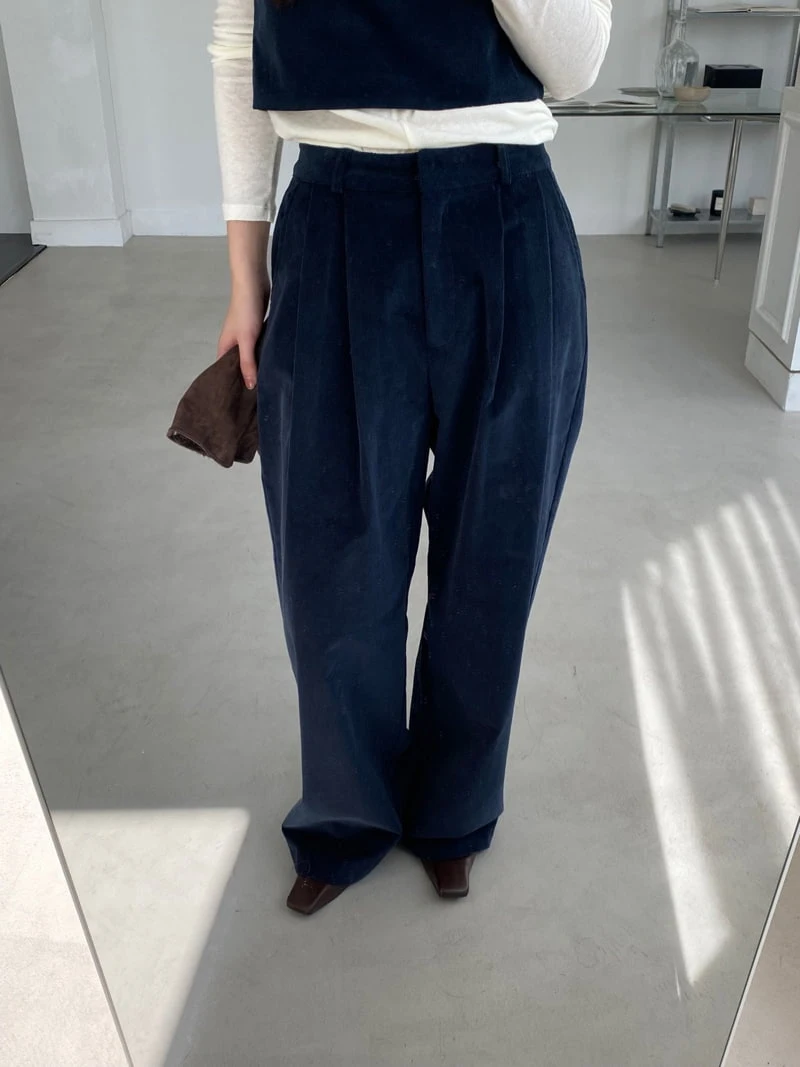 Unbound - Korean Women Fashion - #momslook - Corduroy Pintuck Pants - 8