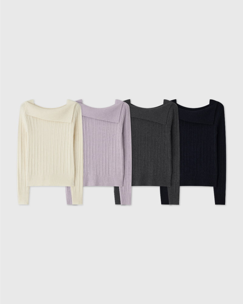 Understanding - Korean Women Fashion - #momslook - Off Shoulder Rib Knit Top