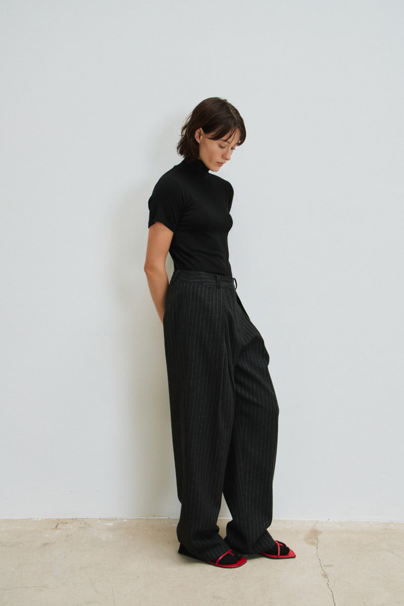 Understanding - Korean Women Fashion - #momslook - Build Stripe Pintuck Slacks - 5