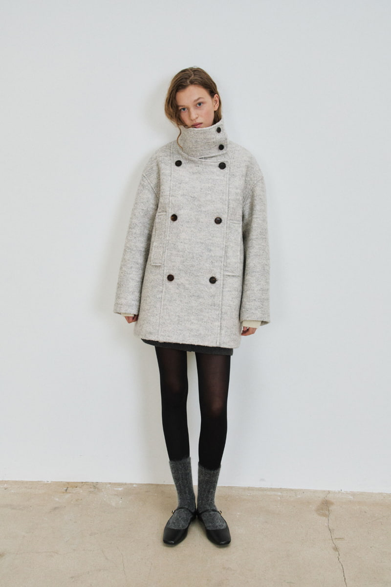 Understanding - Korean Women Fashion - #shopsmall - Boucle High Neck Coat - 6