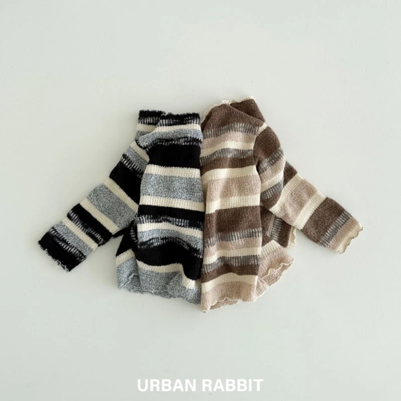 Urban Rabbit - Korean Children Fashion - #kidsstore - Stripe Slim Mockneck Tee