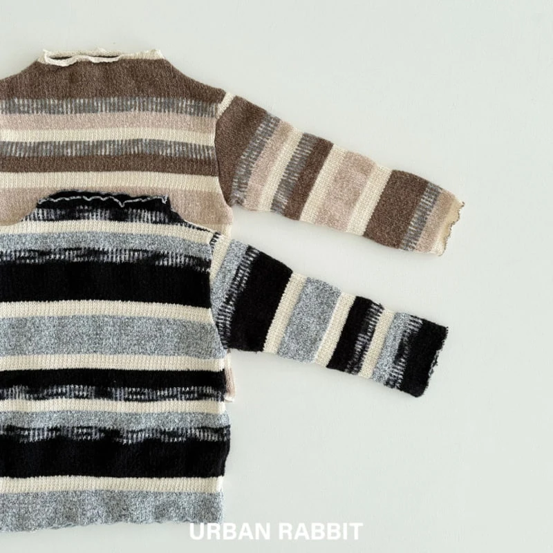 Urban Rabbit - Korean Children Fashion - #prettylittlegirls - Stripe Slim Mockneck Tee - 7