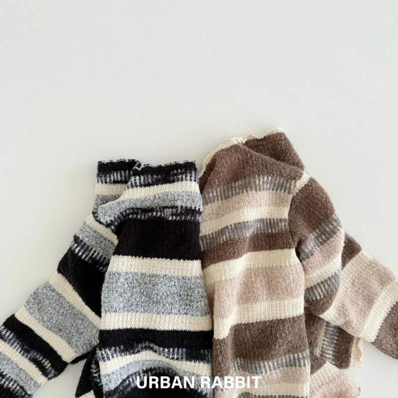 Urban Rabbit - Korean Children Fashion - #todddlerfashion - Stripe Slim Mockneck Tee - 8