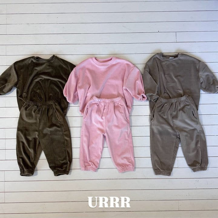 Urrr - Korean Children Fashion - #kidsshorts - Thick Ribbed Velvet Set