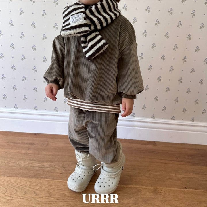 Urrr - Korean Children Fashion - #stylishchildhood - Thick Ribbed Velvet Set - 11