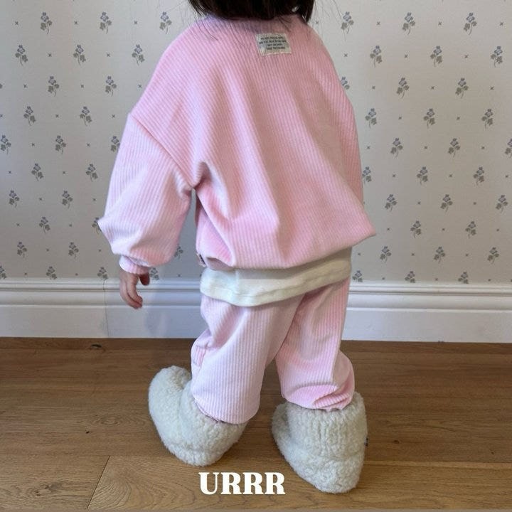 Urrr - Korean Children Fashion - #toddlerclothing - Thick Ribbed Velvet Set - 10