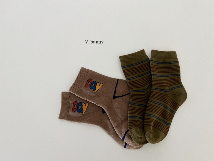 V Bunny - Korean Children Fashion - #childofig - Monday Socks Set - 7