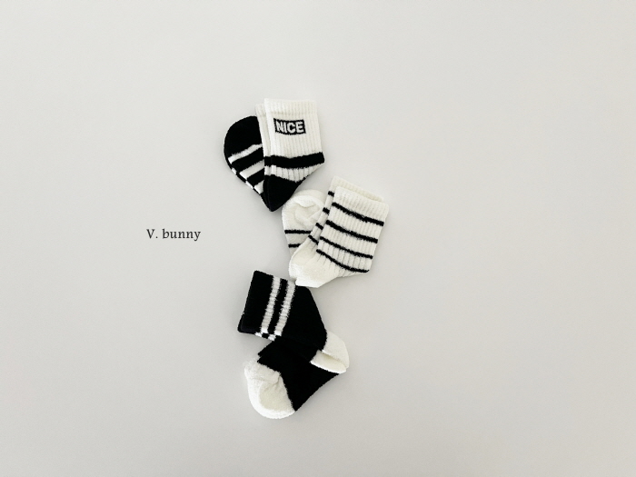 V Bunny - Korean Children Fashion - #childofig - Nice Socks Set - 6