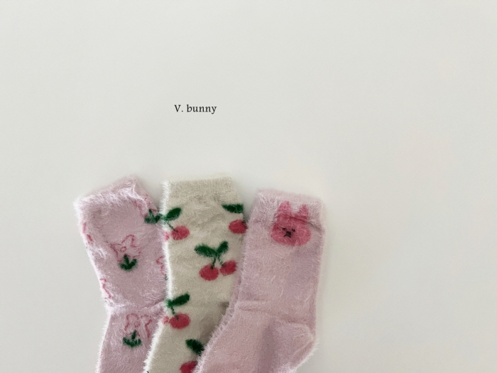 V Bunny - Korean Children Fashion - #stylishchildhood - Cherry Socks Set - 4