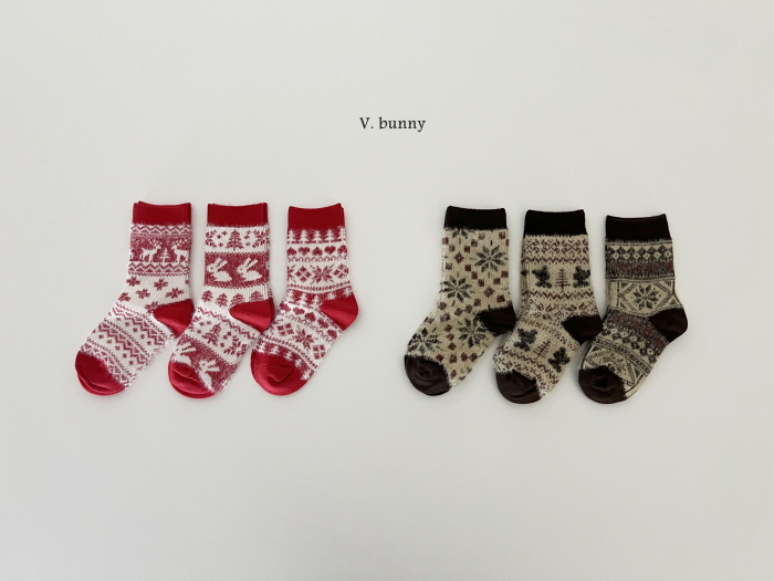 V Bunny - Korean Children Fashion - #childofig - Snowflake Socks Set