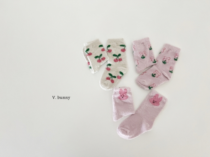 V Bunny - Korean Children Fashion - #childrensboutique - Cherry Socks Set - 5