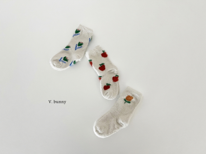 V Bunny - Korean Children Fashion - #childofig - Apple Socks Set - 4