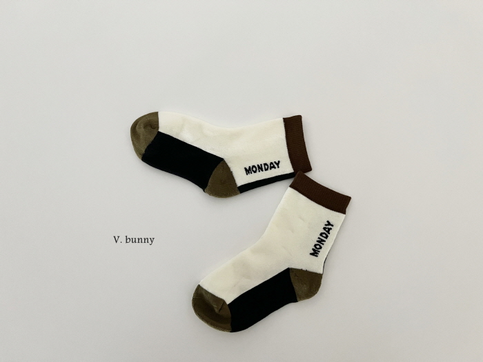 V Bunny - Korean Children Fashion - #designkidswear - Monday Socks Set - 9