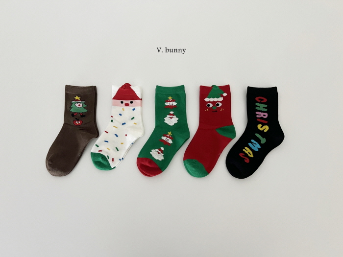 V Bunny - Korean Children Fashion - #designkidswear - Christmas Socks Set