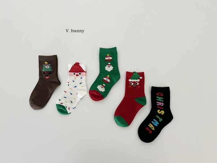 V Bunny - Korean Children Fashion - #discoveringself - Christmas Socks Set - 2