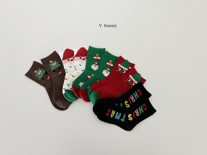 V Bunny - Korean Children Fashion - #fashionkids - Christmas Socks Set - 3