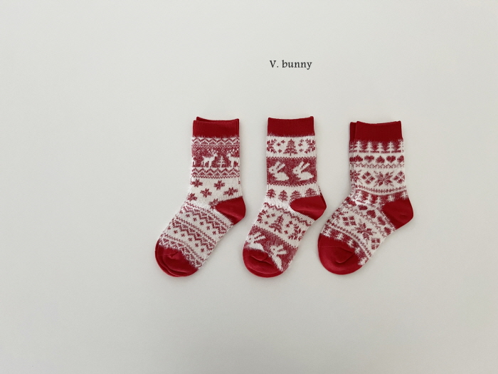 V Bunny - Korean Children Fashion - #kidsshorts - Snowflake Socks Set - 6