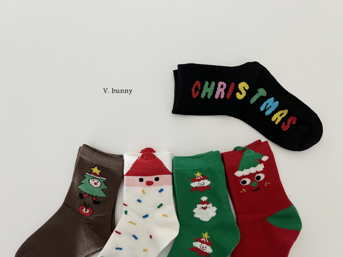 V Bunny - Korean Children Fashion - #fashionkids - Christmas Socks Set - 4