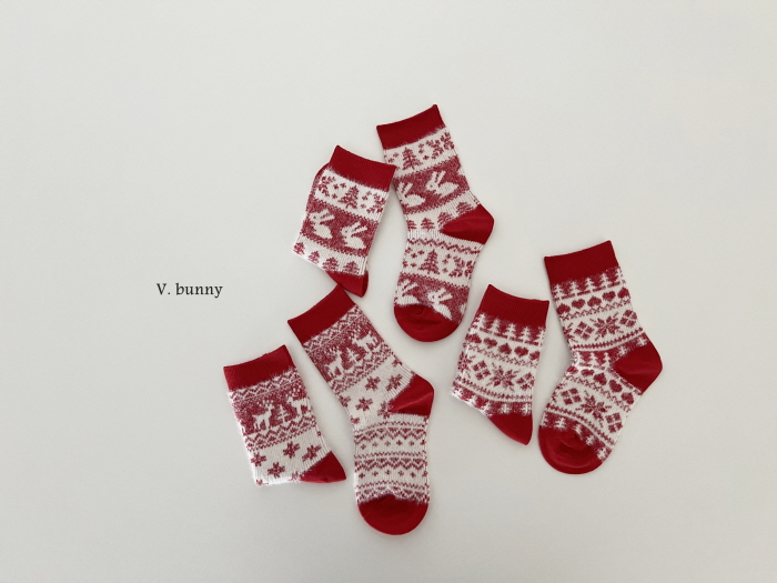 V Bunny - Korean Children Fashion - #kidzfashiontrend - Snowflake Socks Set - 8