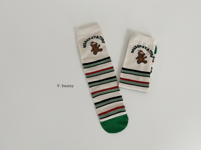 V Bunny - Korean Children Fashion - #magicofchildhood - Check Santa Socks Set - 12