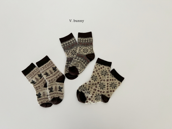 V Bunny - Korean Children Fashion - #magicofchildhood - Snowflake Socks Set - 11