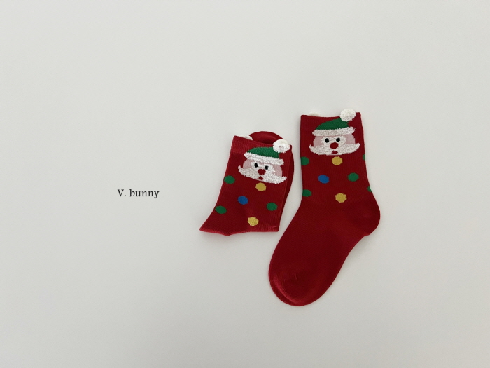 V Bunny - Korean Children Fashion - #minifashionista - Three Santa Socks Set - 11