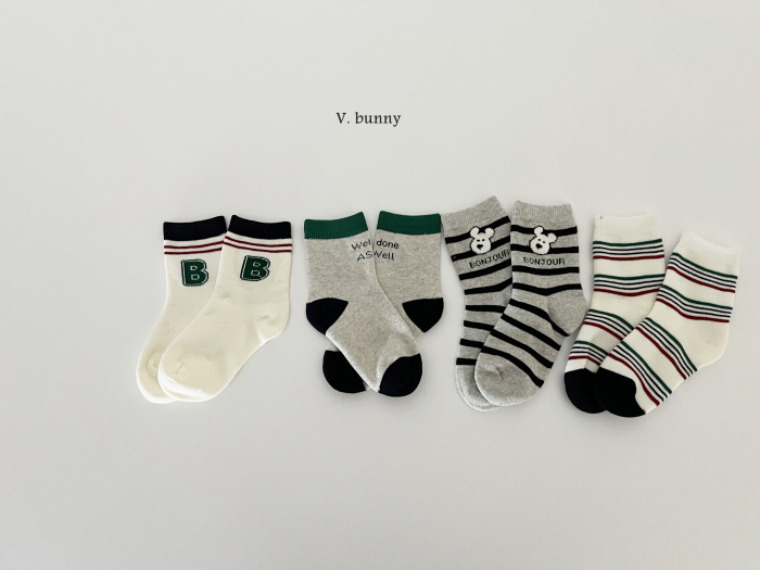 V Bunny - Korean Children Fashion - #minifashionista - Bonjour Socks Set - 4