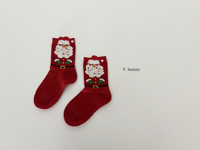 V Bunny - Korean Children Fashion - #prettylittlegirls - Three Santa Socks Set - 12