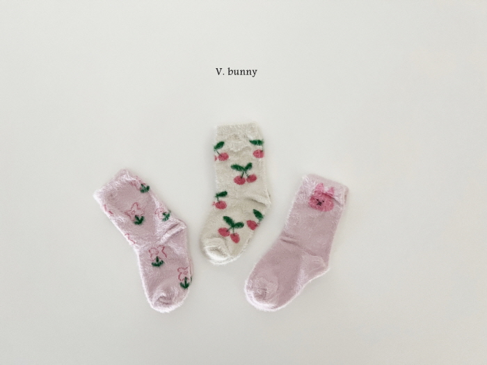 V Bunny - Korean Children Fashion - #stylishchildhood - Cherry Socks Set - 3