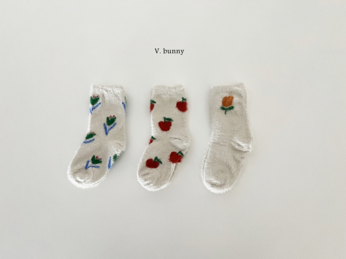 V Bunny - Korean Children Fashion - #stylishchildhood - Apple Socks Set - 2