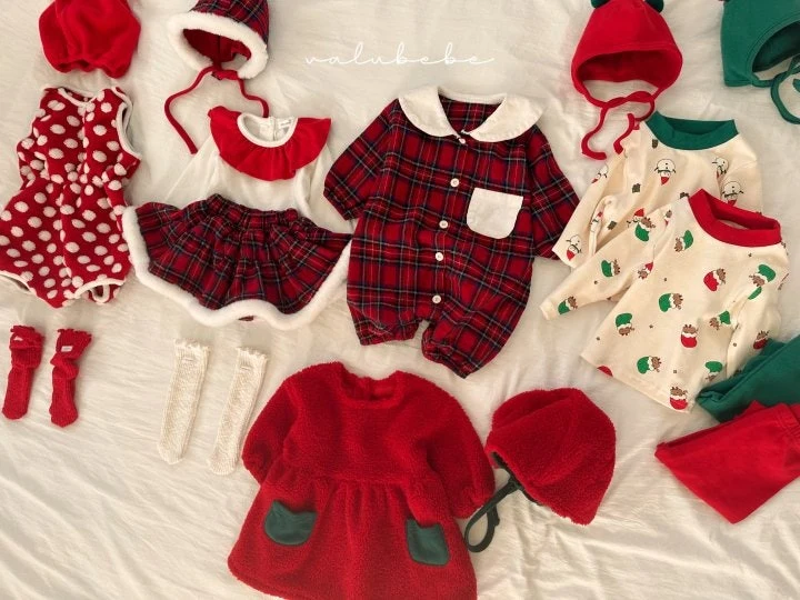 Valu Bebe - Korean Baby Fashion - #babyboutiqueclothing - Happy Christmas Check Suit - 12