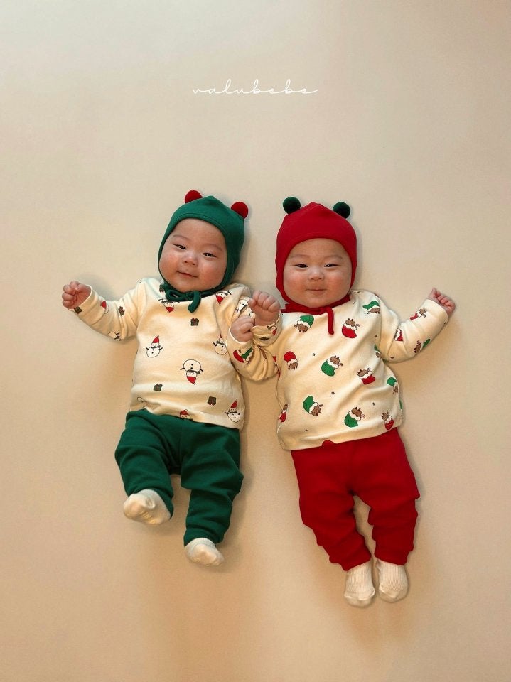 Valu Bebe - Korean Baby Fashion - #babyfever - Santa Friends Bonnet Set - 2