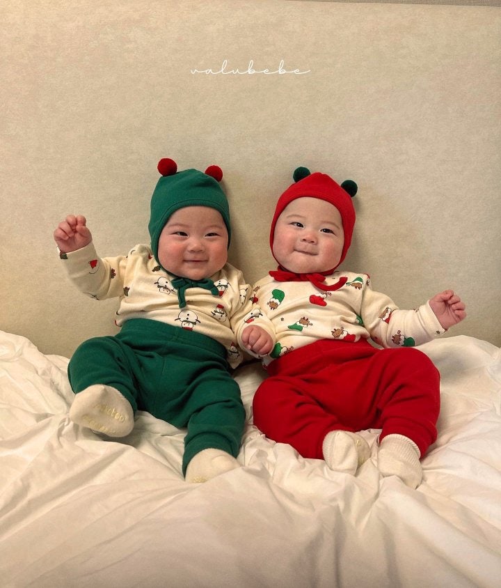 Valu Bebe - Korean Baby Fashion - #babyoutfit - Santa Friends Bonnet Set - 7