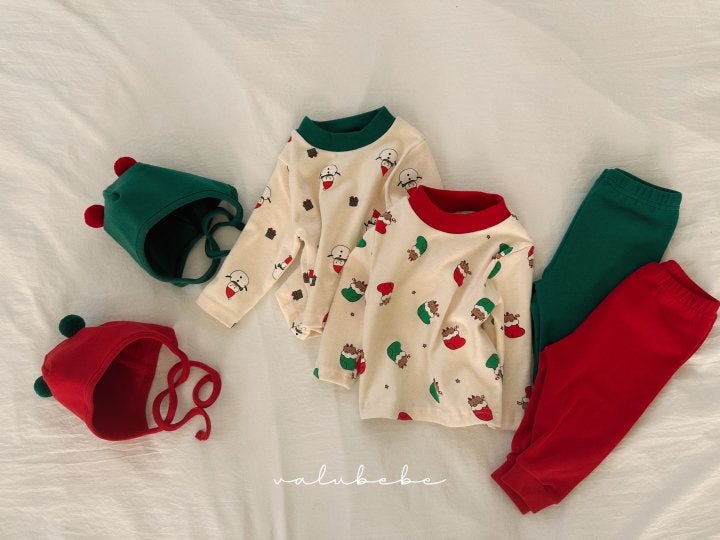 Valu Bebe - Korean Baby Fashion - #onlinebabyshop - Santa Friends Bonnet Set - 11