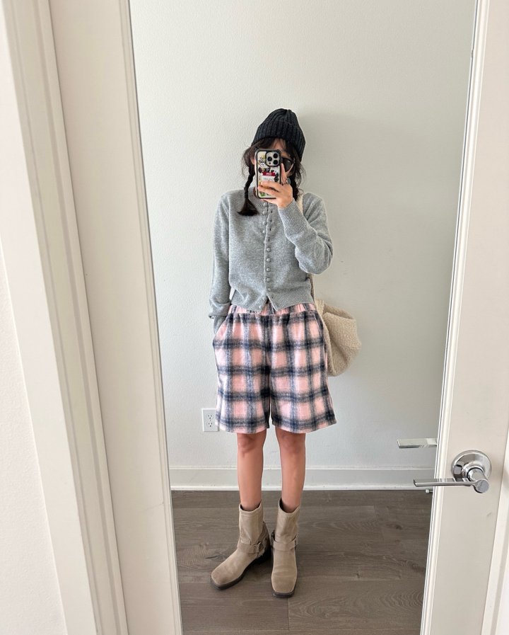 Via - Korean Women Fashion - #momslook - Check Shorts - 4