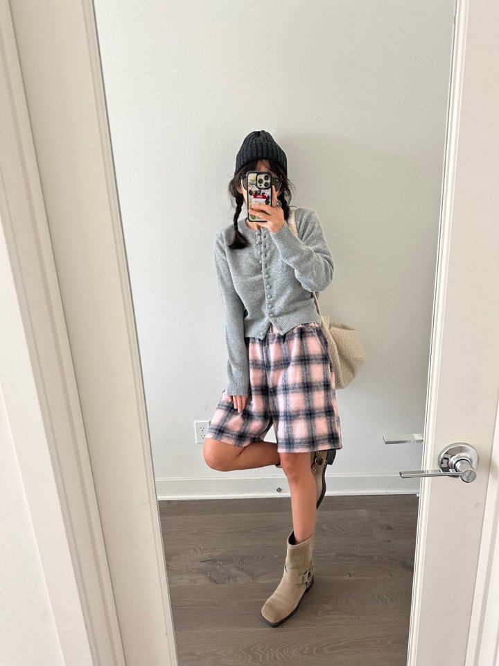 Via - Korean Women Fashion - #momslook - Check Shorts