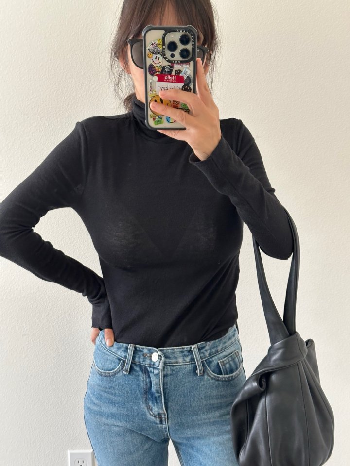 Via - Korean Women Fashion - #momslook - Simple Turtleneck Tee - 6