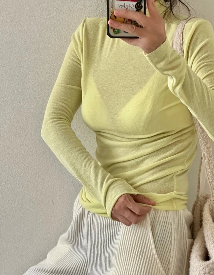 Via - Korean Women Fashion - #momslook - Simple Turtleneck Tee - 6