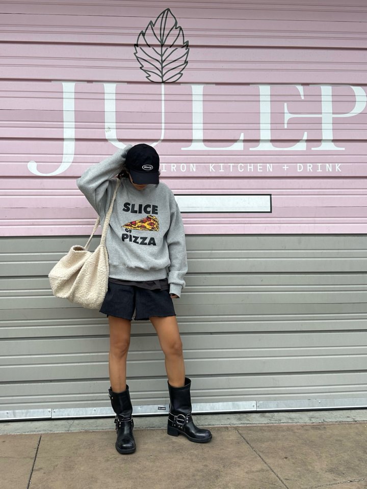 Via - Korean Women Fashion - #womensfashion - Pizza Sweatshirts - 4