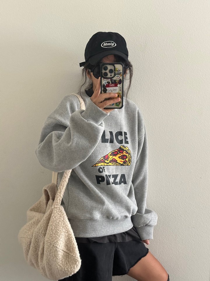 Via - Korean Women Fashion - #momslook - Pizza Sweatshirts - 6