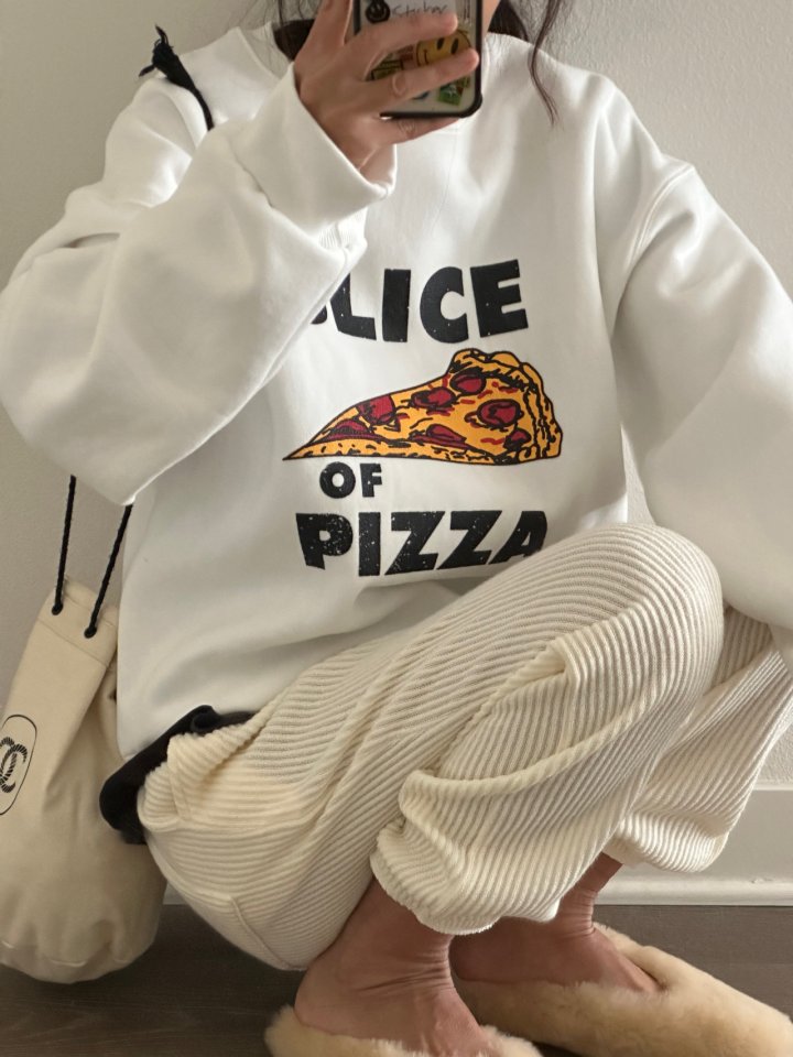 Via - Korean Women Fashion - #momslook - Pizza Sweatshirts - 3