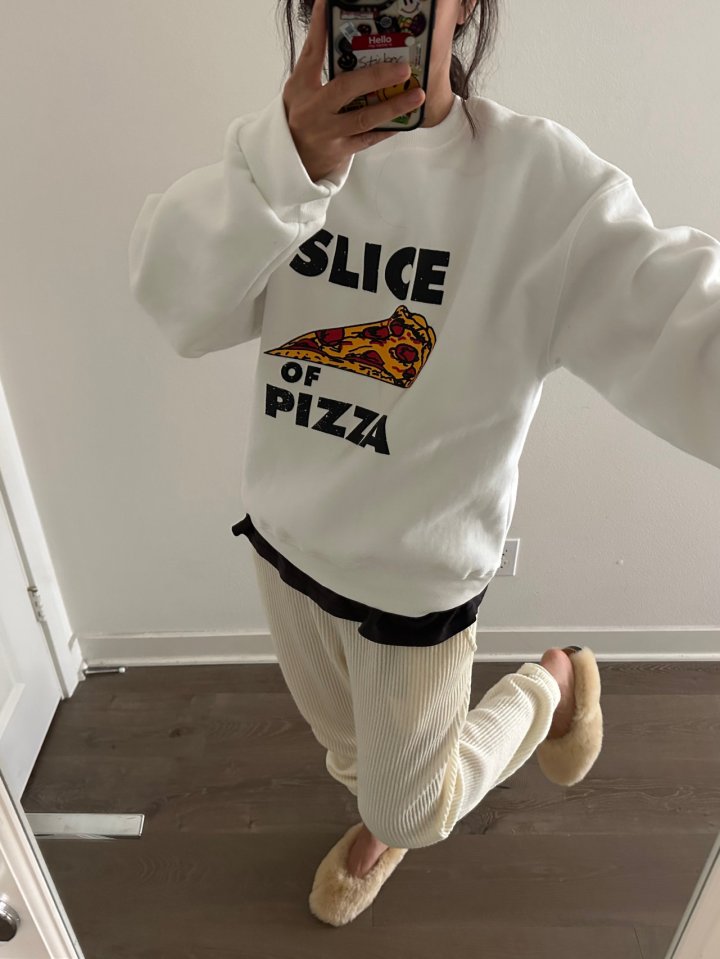 Via - Korean Women Fashion - #momslook - Pizza Sweatshirts - 7