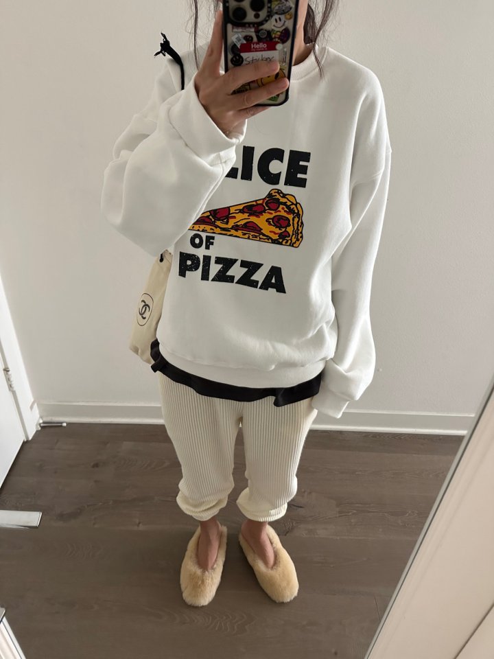 Via - Korean Women Fashion - #momslook - Pizza Sweatshirts - 9