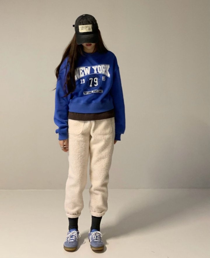 Via - Korean Women Fashion - #romanticstyle - Fleece NY Sweatshirts - 5