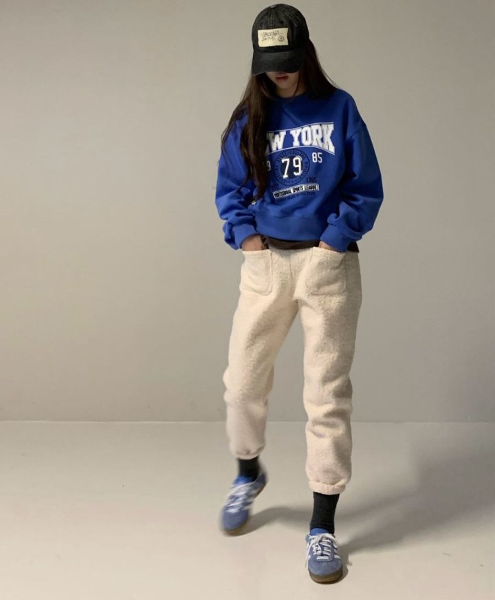 Via - Korean Women Fashion - #vintagekidsstyle - Fleece NY Sweatshirts - 2