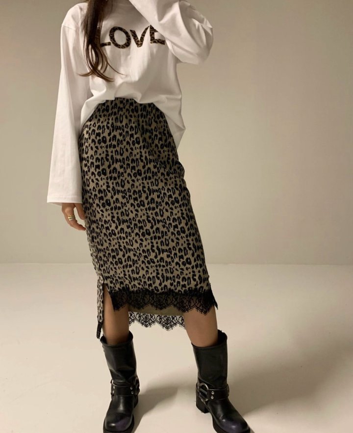 Via - Korean Women Fashion - #womensfashion - Leopard Lace Skirt - 2