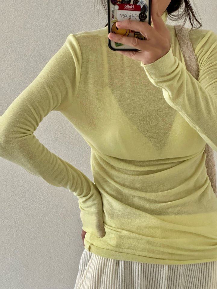 Via - Korean Women Fashion - #womensfashion - Simple Turtleneck Tee - 3