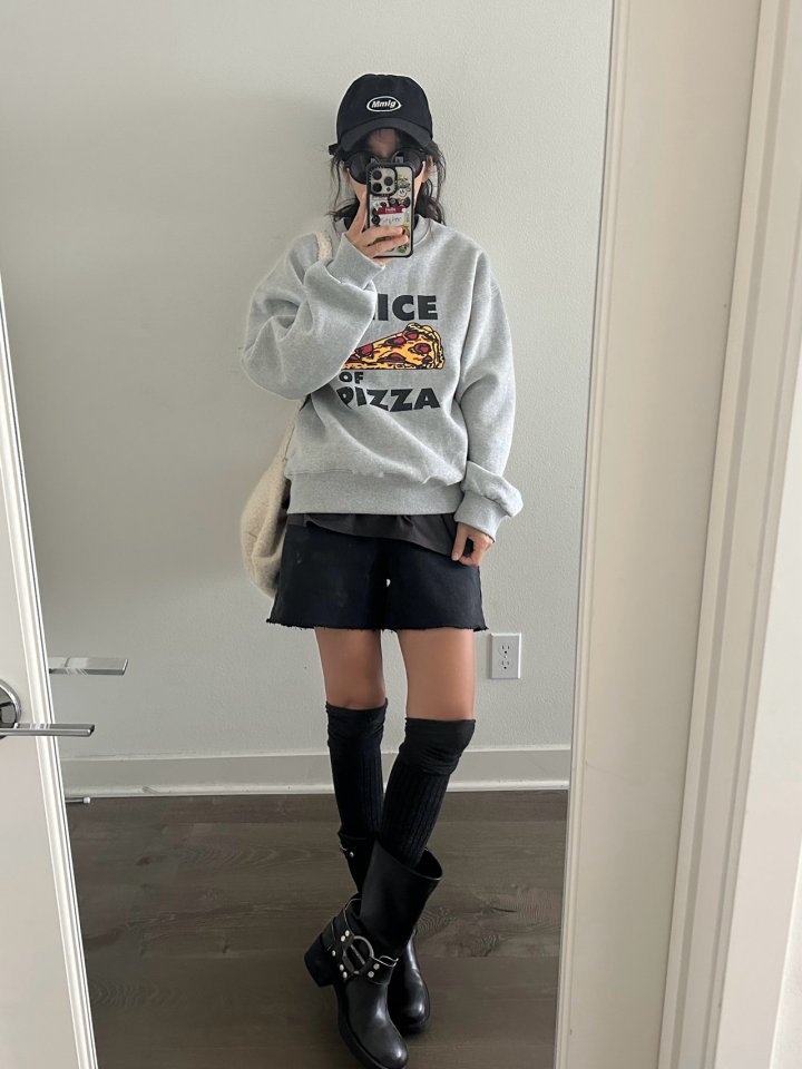 Via - Korean Women Fashion - #womensfashion - Pizza Sweatshirts - 11