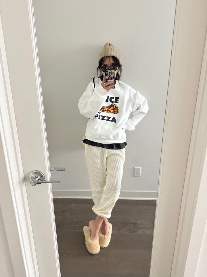 Via - Korean Women Fashion - #womensfashion - Pizza Sweatshirts - 6